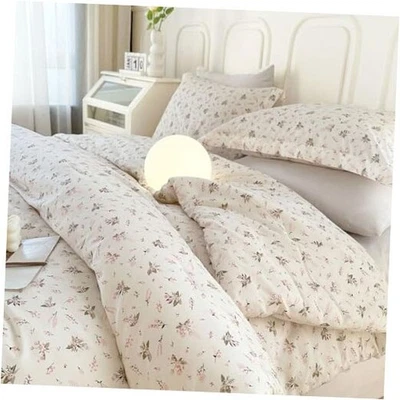  Ropa de cama floral rosa jardín estilo vintage completa (79"x90") 01-a#jardín rosa floral Foto 1 de 4