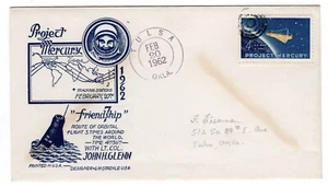 #1193 Project Mercury 1962 Space FDC - RARE Staehle w/ Tulsa OK Black CDS - Picture 1 of 2