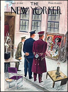 1941 Constantin Alajalov art Museum New Yorker Magazine Cover Only ads17 - Picture 1 of 1