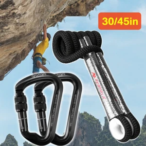 30KN Carabino Arrampicata Blocco Vite Corda di Salvataggio Prusik Loop Roccia Arrampicata Corda di Salvataggio - Foto 1 di 24