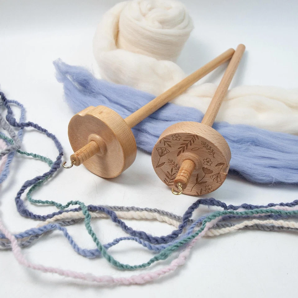 Heidifeathers® Drop Spindle - FSC Wooden Spindles, Top Whorl Hand Spinning Wool - Image 1 of 4