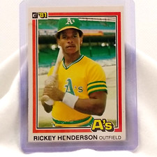 Rickey Henderson 1981 Donruss Baseball Card #119 Oakland A’s First Edition