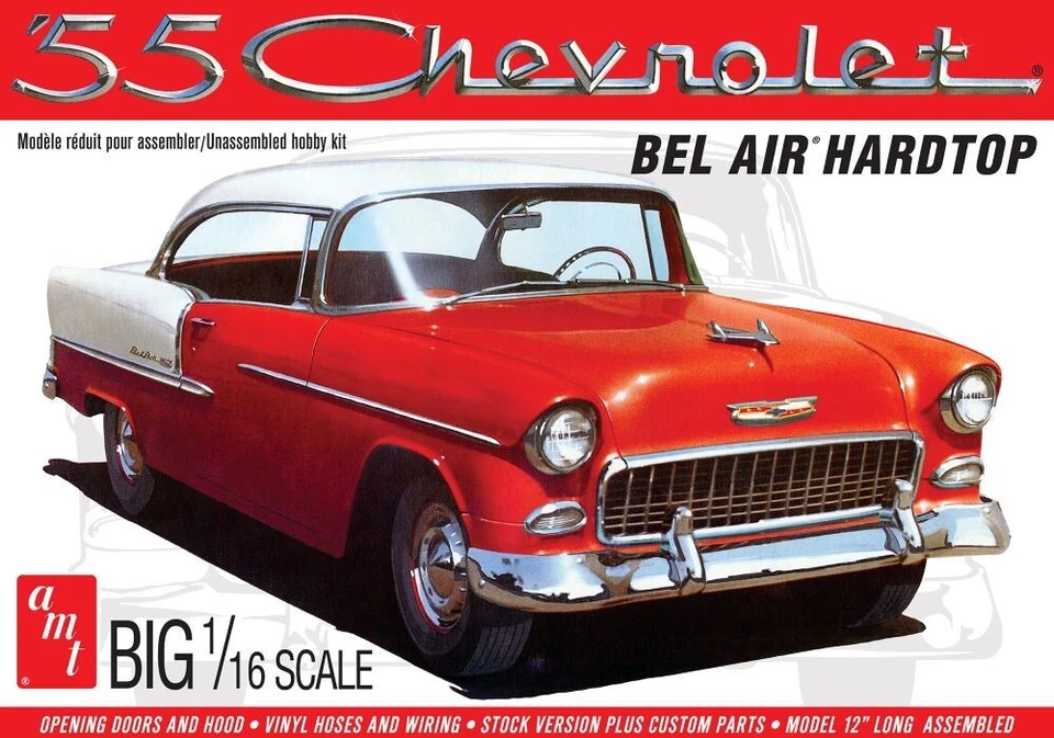 AMT 1955 Chevy Bel Air Hardtop 4 inches .5 inches unpainted