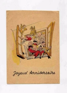 Spirou carte A. d. S. "Joyeux anniversaire"  1949  TBE - Foto 1 di 2