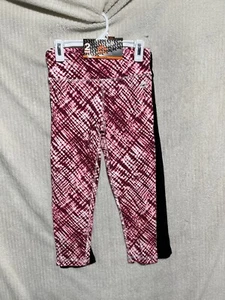 REEBOK 2 PACK GIRLS MEDIUM LEGGINGS BASIC ACTIVE PERFORMANCE ANKLE LENGTH PANTS - Picture 1 of 9