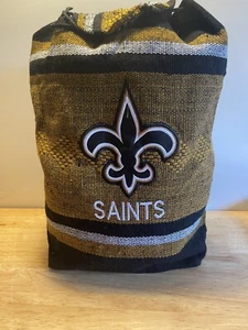 New Orleans Saints Book Bag Tote Logo Woven Knit Draw String Backpack - Picture 1 of 10