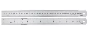 Toledo STAINLESS STEEL RULER 300mm Highest Precision, Square & Rounded End - Picture 1 of 1