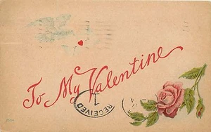 To My Valentine Postcard Foral pm 1909 - Picture 1 of 2