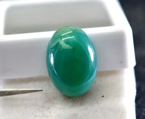 6.95 Ct Certified Natural Untreated Zambian Emerald Oval Cabochon Gemstone E2717 - Picture 1 of 5