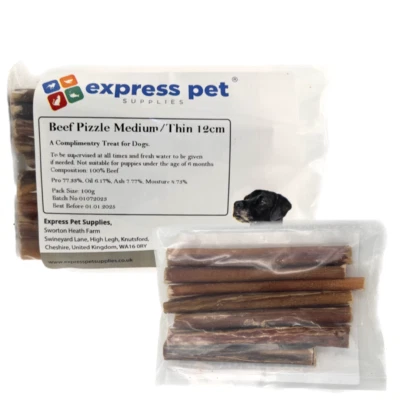 Bulls bully Pizzle Sticks Thin/various thickness, 100% Natural Dog Treat Chew