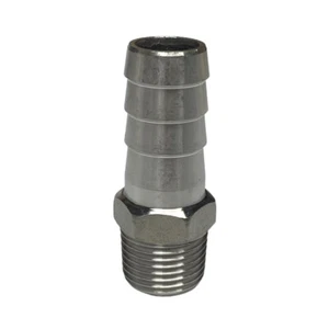 1/2” NPT Male to 3/4 19mm Stainless Hose Barb Adapter Oil Gas Fuel Water Fitting - Bild 1 von 4