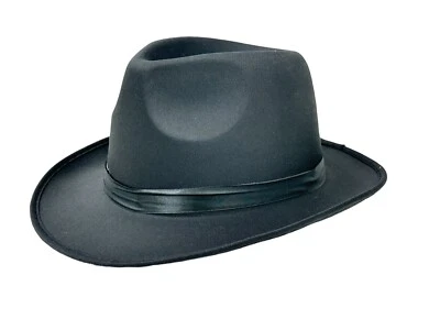 Sombrero de gángster negro liso disfraz de Halloween Steampunk carro victoriano Foto 1 de 4