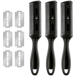 3 Pack Hair Razor Comb Hair Thinning Comb Slim Haircuts Cutting Tool - Picture 1 of 6