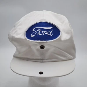 Ford White Newsboy Cap One Size Hat Casual Adjustable Cars Ford Model VTG READ - Picture 1 of 7