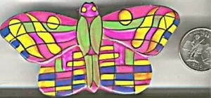 1 RETRO COLORFUL BUTTERFLY 100x45mm. HAIR CLIPS B814 - Picture 1 of 1