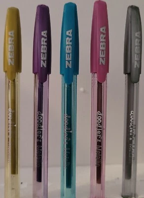 Zebra Metallic Gel Pens Med 1.0 mm Comfort Grips Pocket Clip 2/Pk, Select Color - Image 1 of 2