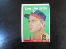 1958 Topps # 10 Lou Burdette Card Milwaukee Braves