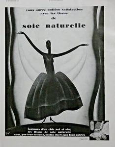 PUBLICITÉ PRESSE 1931 ROBE DE SOIE NATURELLE DE MADELAINE VIONNET - ILLUST GREJT - Foto 1 di 1