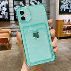 Shockproof Card Holder Case For Iphone 15 Pro Max 14 13 12 11 Xs 8 7 Clear Cover