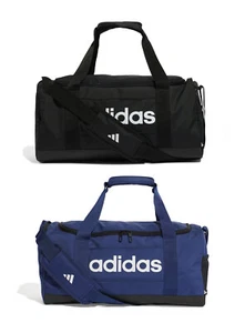 adidas Sports Bag Linear Duffle Small 24L Black or Blue Holdall Football Gym - Picture 1 of 14