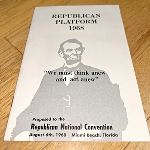 1968 Republican National Convention REPUBLICAN PLATFORM  - Miami Beach - Picture 1 of 6