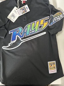 Mitchell & Ness Authentic Mesh BP Jersey Blk Tampa Bay Rays 1998 Wade Boggs - Picture 1 of 7
