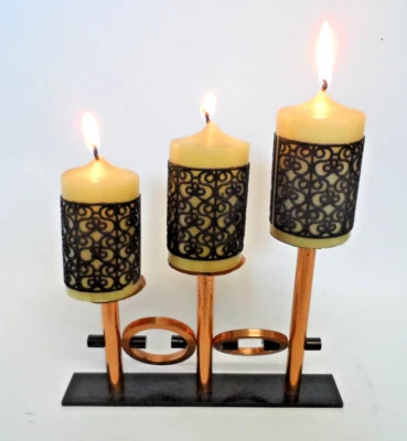 Kerzenhalter Leuchter schrill 70er Kerzenständer Kupfer massiv - Bild 1 von 4