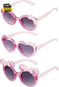 3 Pairs Cute Kids Sunglasses Multiple Shaped Glasse for Toddler Girls Age 3-12 O - Picture 1 of 8
