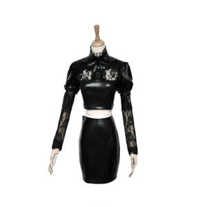 Game  Ahri Cosplay Costume Wigs  Outfit Black Halloween - Picture 1 of 18