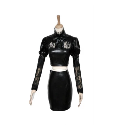 Juego Ahri Cosplay Disfraz Pelucas Conjunto Negro Halloween Foto 1 de 4