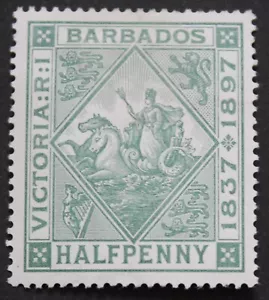 Barbados 1897 Diamant Jubiläum Halfpenny SG 117 neuwertig - Bild 1 von 1