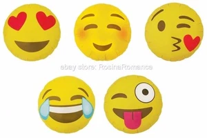 Folien Emoji Helium Luftballons Lustig Lachen Schreien Rouge Zwinkern Kuss Herz Augen Geburtstag - Bild 1 von 1