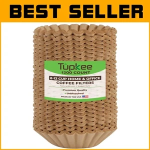 Eco-Friendly Unbleached Coffee Filters - 1200 Count, Perfect for 8-12 Cup Makers - Picture 1 of 8