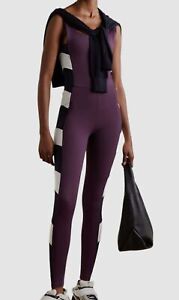 $325 Port De Bras Women's Purple Arrow Active Unitard Jumpsuit Size X-Large