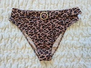 NEW Shade & Shore Cheetah Print Bikini Bottom - Sz XL - Belted - Picture 1 of 4