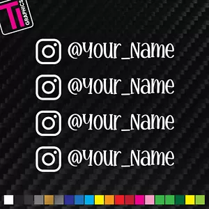 4 X INSTAGRAM YOUR NAME CUSTOM PERSONALISED WINDOW VINYL DECAL CAR STICKER - Picture 1 of 3