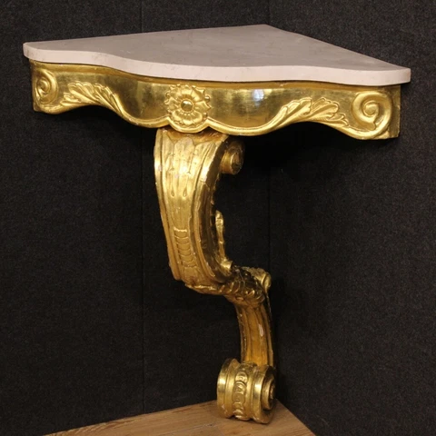Console furniture cabinet wooden golden marble antique style living room 900 Cover
