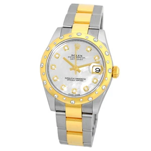 ROLEX Mid size 31mm Stainless & 18K Yellow Gold Datejust Diamond 178343 Warranty - Picture 1 of 1