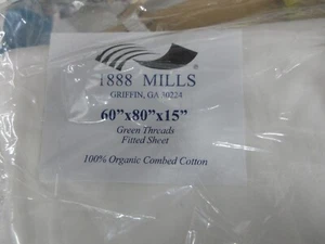 QUEEN FITTED SHEET ORGANIC 100% COTTON 300 COUNT 1888 MILLS PURE WHITE X DEEP !
