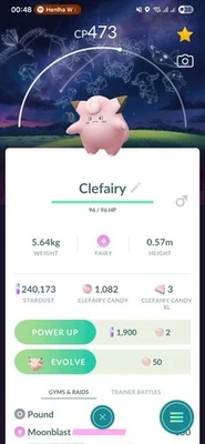 Pokémon Clefairy ( Astronomical Observatory BG ) GO - Image 1 of 2