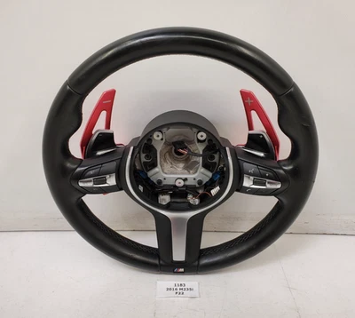 ✅ OEM BMW F22 F32 F30 F36 F34 Steering Wheel M Sport Black Leather w/ Shifters * - Image 1 of 4