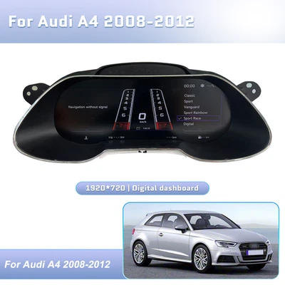 Digital Gauges Dashboard Instrument Cluster For Audi A4 2008-2012 Speedometer Foto 1 de 4