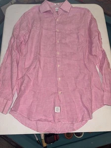Peter Millar XLong 16.5 Pink Checkered Print Cotton Dress Shirt - Picture 1 of 3