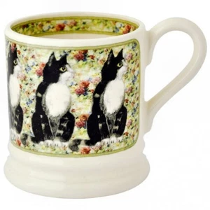 Emma Bridgewater handgefertigt in UK 1/2 Pint Becher - KATZEN - SCHWARZ & WEISSE KATZE - Bild 1 von 1