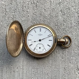 1895 Elgin Pocket Watch Grade 119 Size 6s 11 Jewels For Parts Repair Gold Filled - Picture 1 of 24