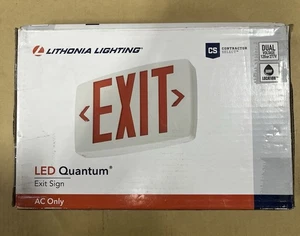 Lithonia Lighting LQM S W 3 R 120/277 M6 Integrated LED White and Red Exit Sign - Picture 1 of 5