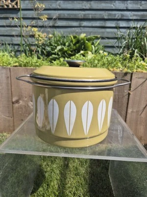 Vintage Cathrineholm Green & White Lotus – Ex. Large Enamel Saucepan Stock Pot – - Image 1 of 4