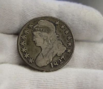 1827 US Capped Bust Half 50c F (Cleaned, Retoned) - Image 1 of 2