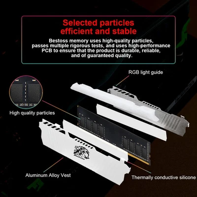 Memoria RAM DDR4 RGB 8GB 16B 32GB 3200MHz DIMM RAM Desktop Memory Gaming  - Image 1 of 4