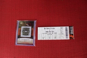 Cal Ripken Jr Ironman Bobblehead lot with ticket & Premier Stitchings patch card - Picture 1 of 4